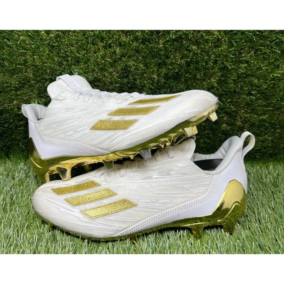 COPY - Size 8 Men’s Adidas Adizero White Gold Metallic Football Cleats ChromeGX… - Picture 1 of 5